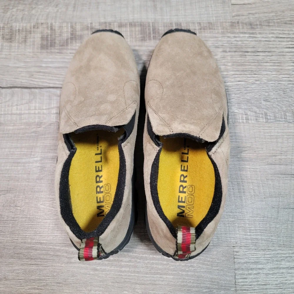 Merrell Jungle Moc Classic Taupe Suede Leather Slip On Shoes Womens 8 Comfort